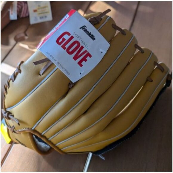 Franklin Sports Fieldmaster 13" Slowpitch Glove Yellow Adult Right Hand Throw - Picture 5 of 8